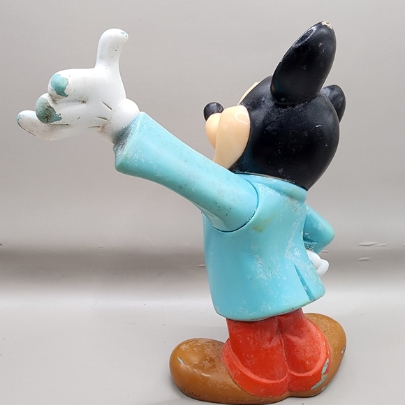 Vintage Mickey Mouse Moveable Arm & Head 6" Plastic Figure Toy - Picture 4 of 9